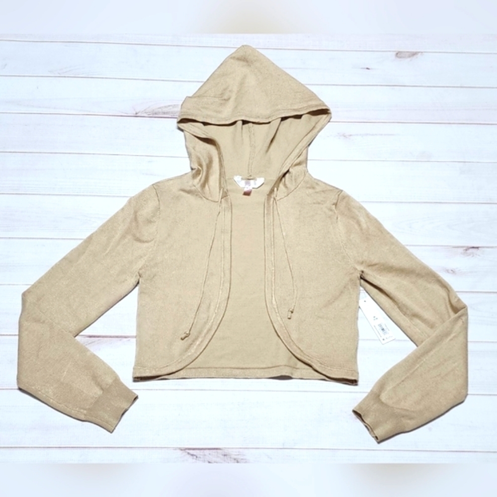 No Boundaries Juniors Tan Shrug With Hood Medium (7-9) New With Tags
